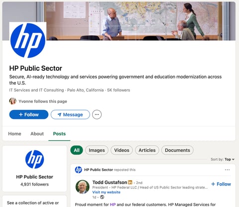 HP LinkedIn Showcase Page