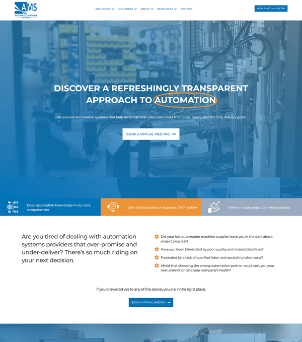 ams-machines-inc-B2B-storytelling-website-example-tab