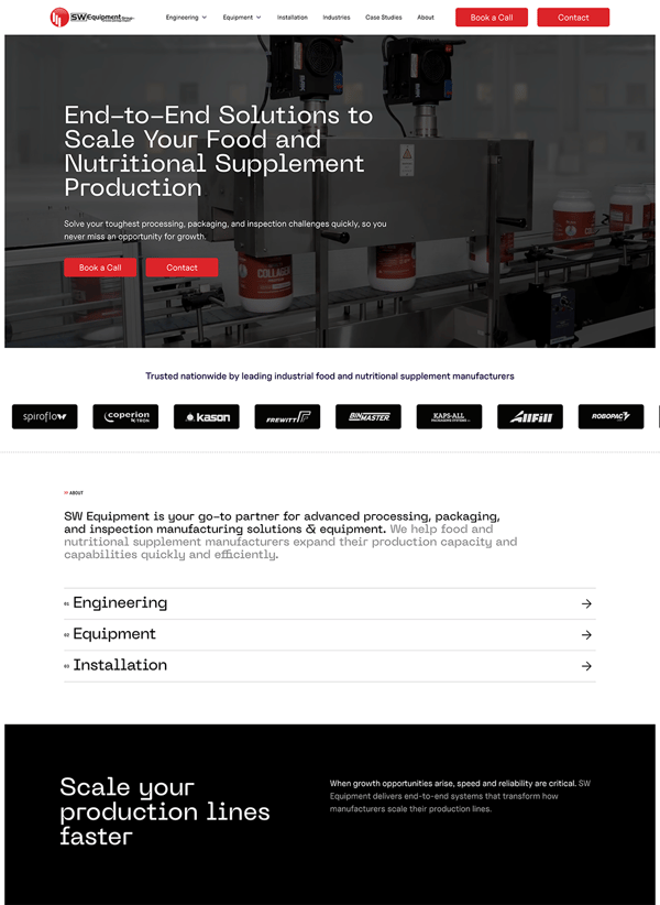 swequipment-group-B2B-storytelling-website-example-tab